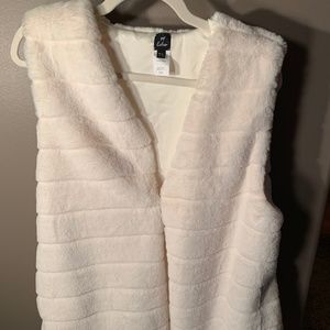 Winter white faux fur vest